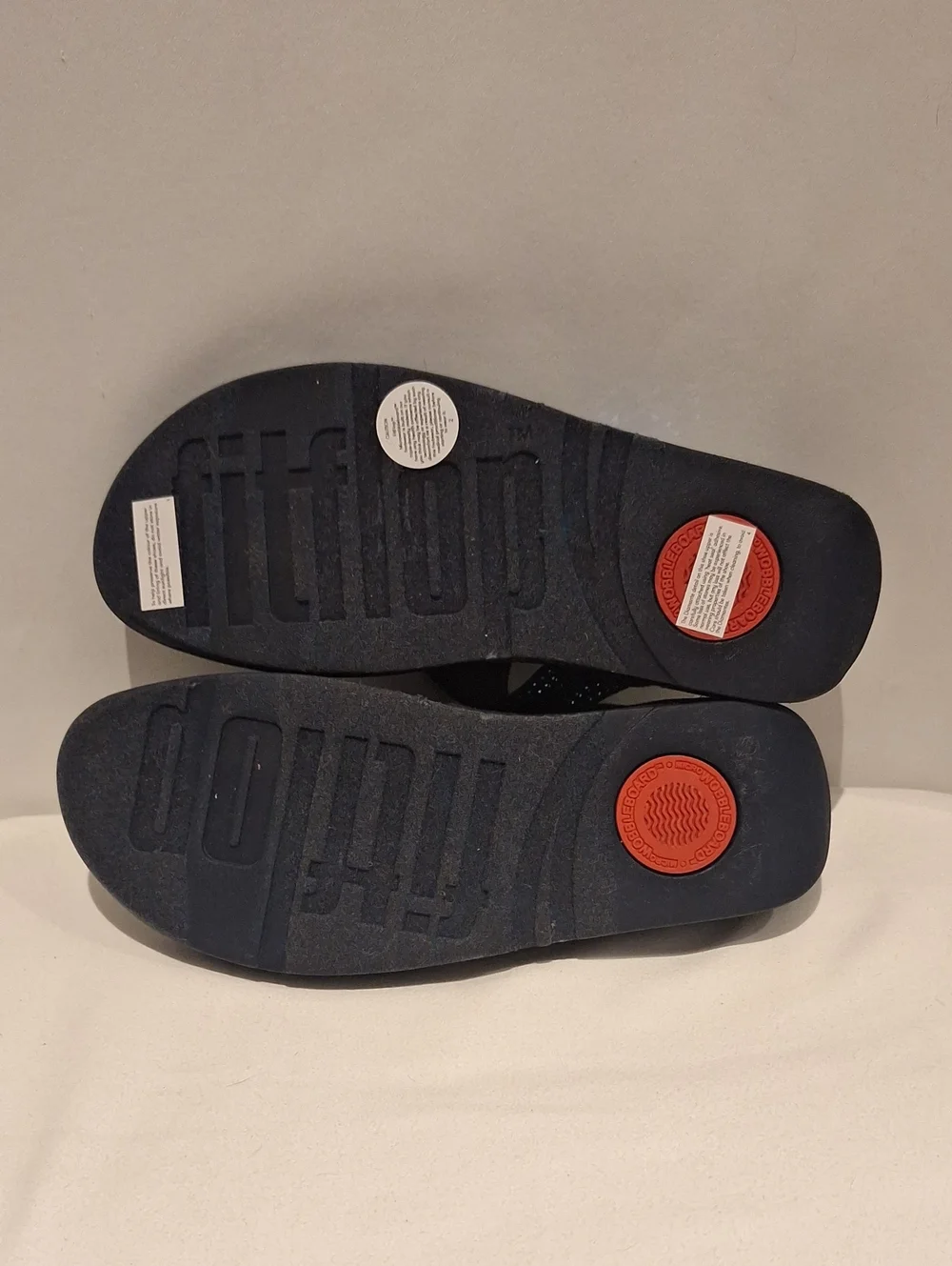 Fitflop Incastone Women’s Navy Blue Beaded Wedge Flip Flops